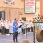 Ketua Panitia MKKS Cup X saat memberikan sambutan