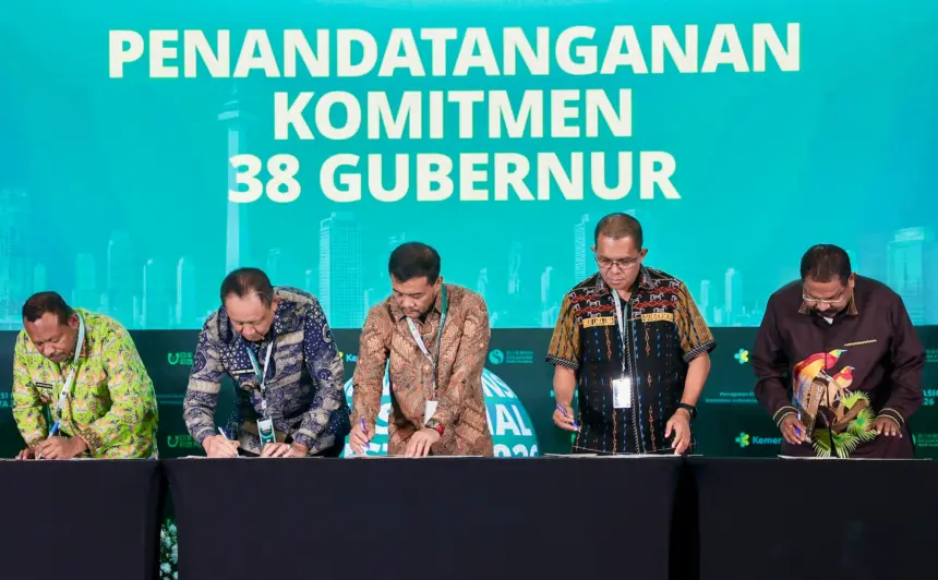 Gubernur Jateng saat penandatanganan komitmen dalam penanganan kusta di Jateng lewat program Speling