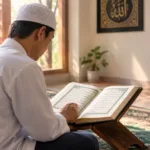 Ilustrasi orang membaca Al-Qur'an