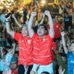 Wakil Gubernur Jateng Taj Yasin bersama ribuan warga ikut merayakan kemenangan Timnas Indonesia setelah berhasil keluar sebagai juara FIFA ASEAN Cup 2026 usai mengalahkan Thailand lewat adu penalti.